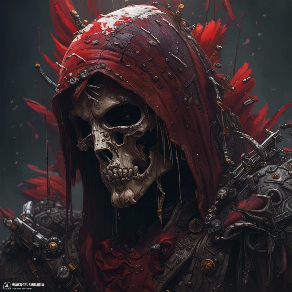 Hyperdetailed Portrait of Scythe from Darksiders
