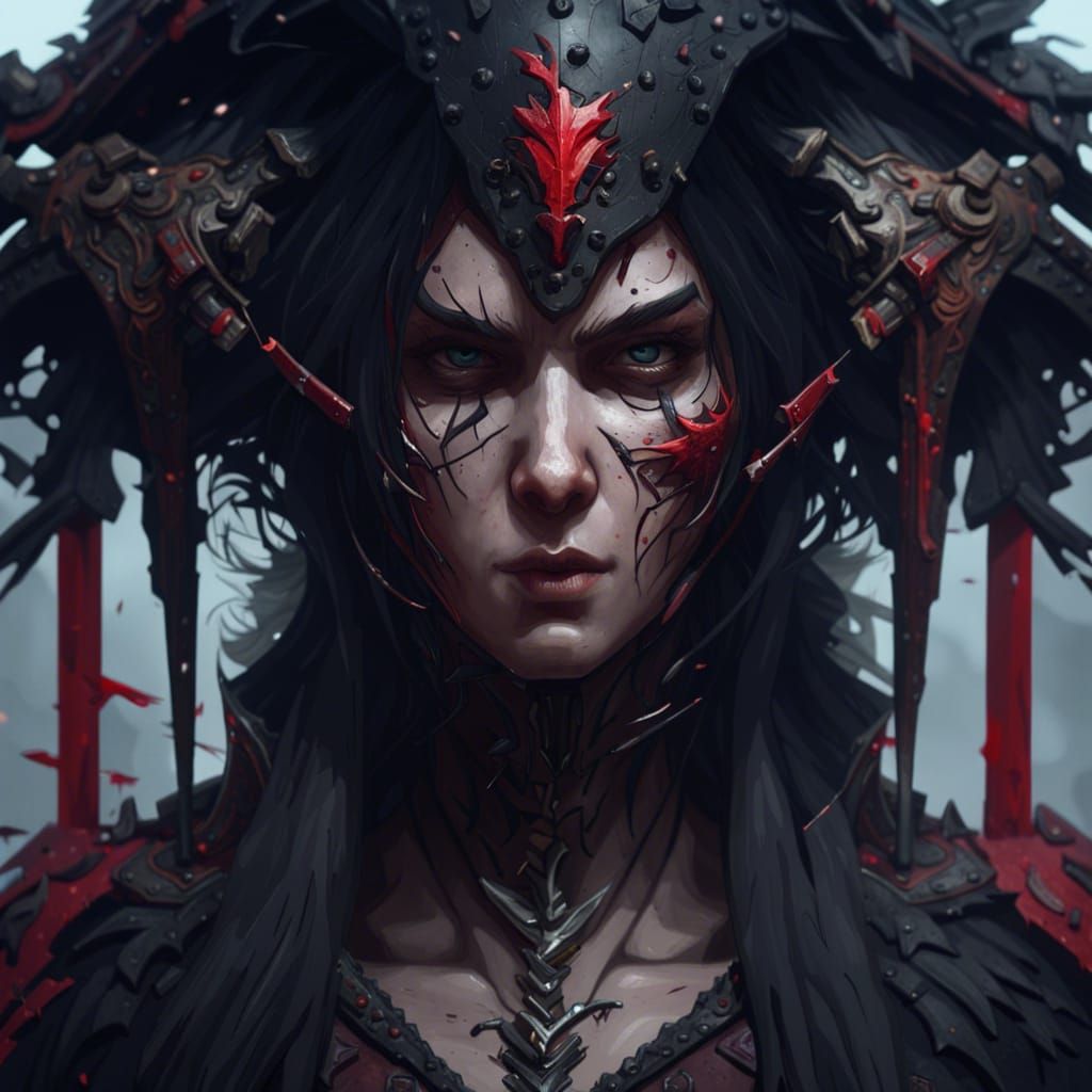 Majestic Scythe Wielder Portrait in Hyperdetailed Style