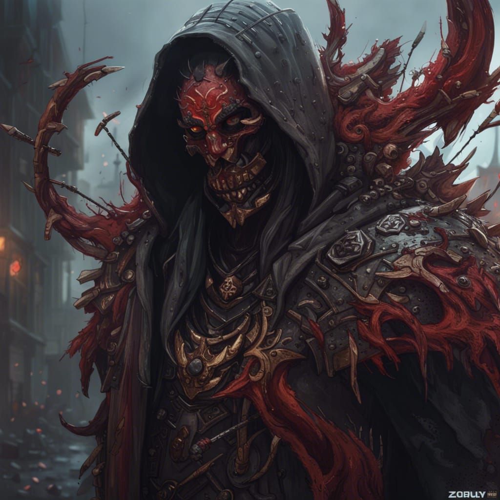 Detailed Scythe Portrait in Fantasy Art Style