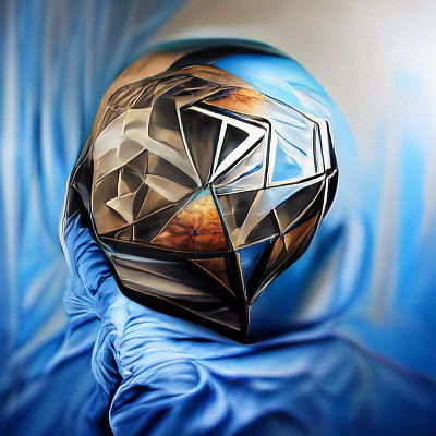 Diamond Planet Geometric Artwork in Hyperrealism