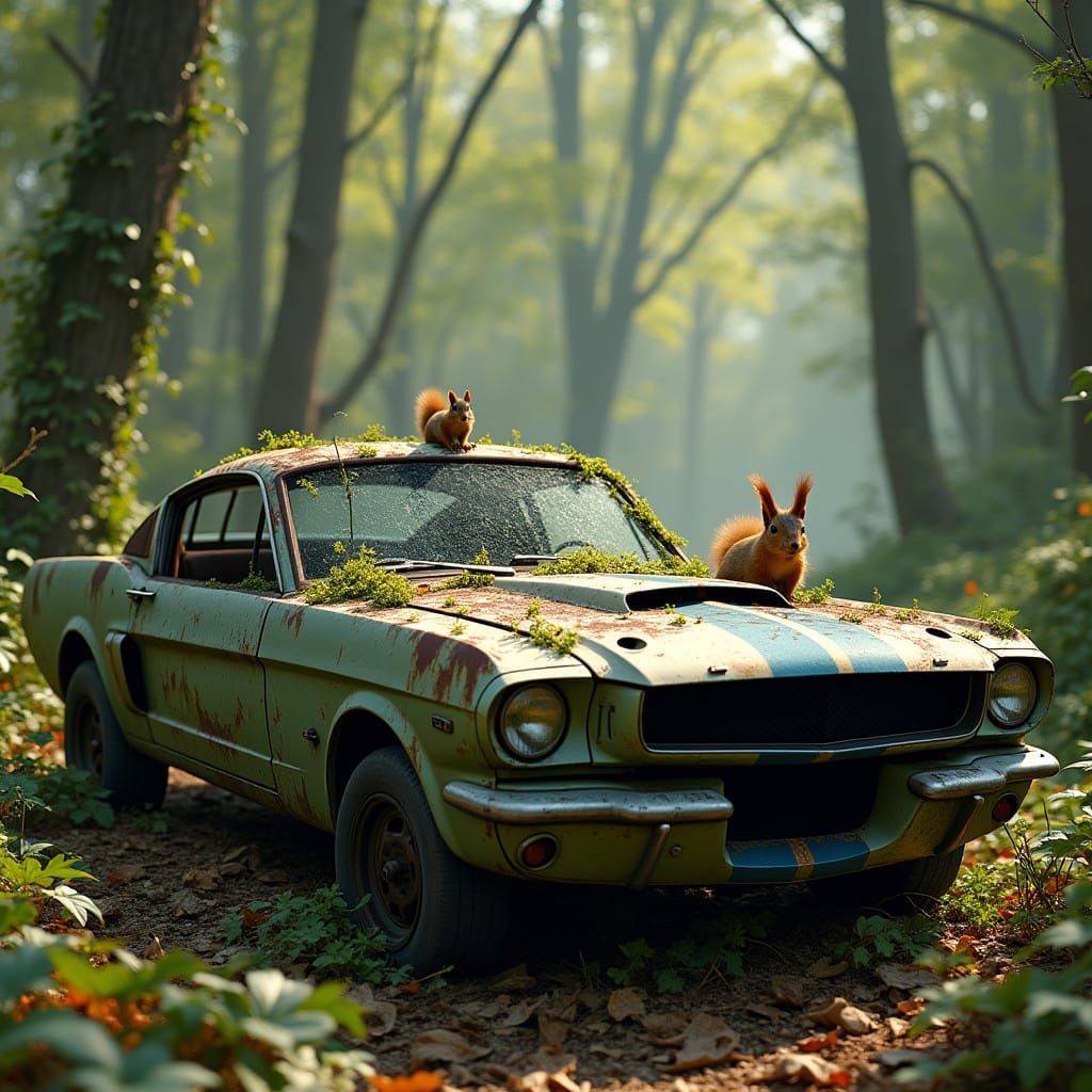 Nature's Reclaiming of a Classic Shelby GT Mustang