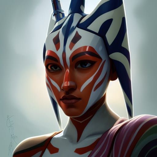 Ahsoka Tano Portrait in Art Nouveau Style
