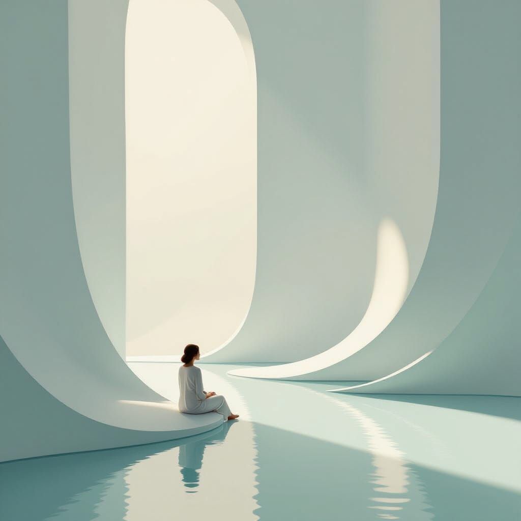 Tranquil Abstract Space in Golden Hour Glow