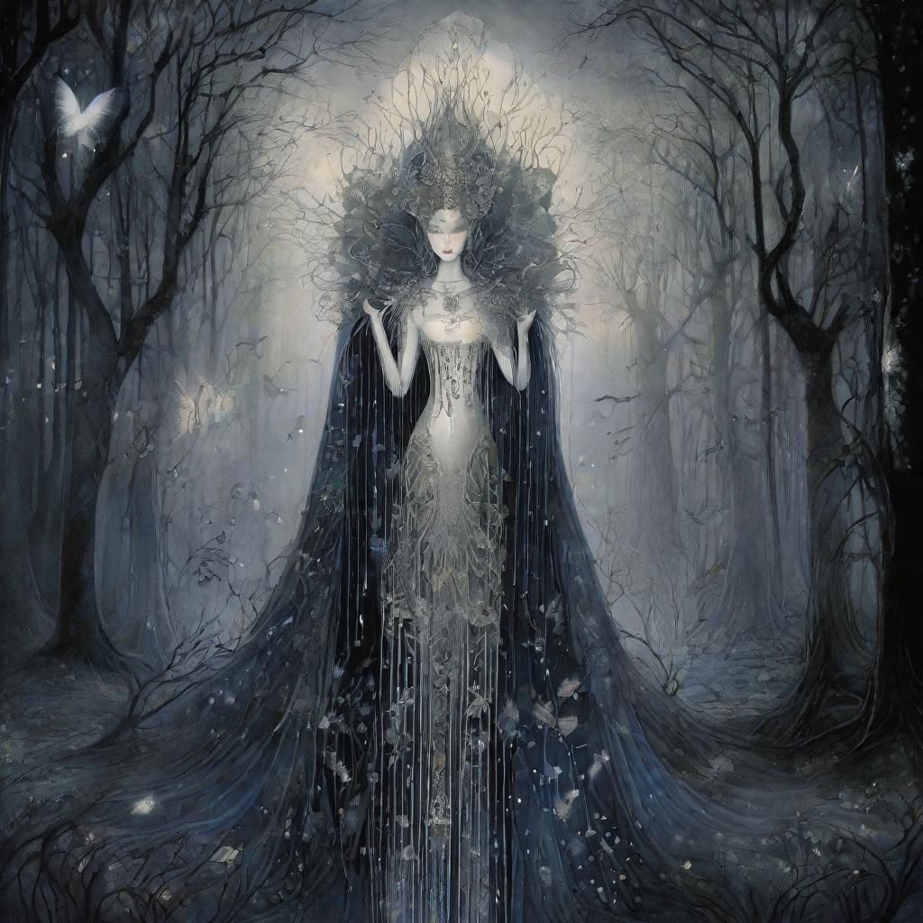 Mystical Fairy Queen in Dark Fantasy Illusion