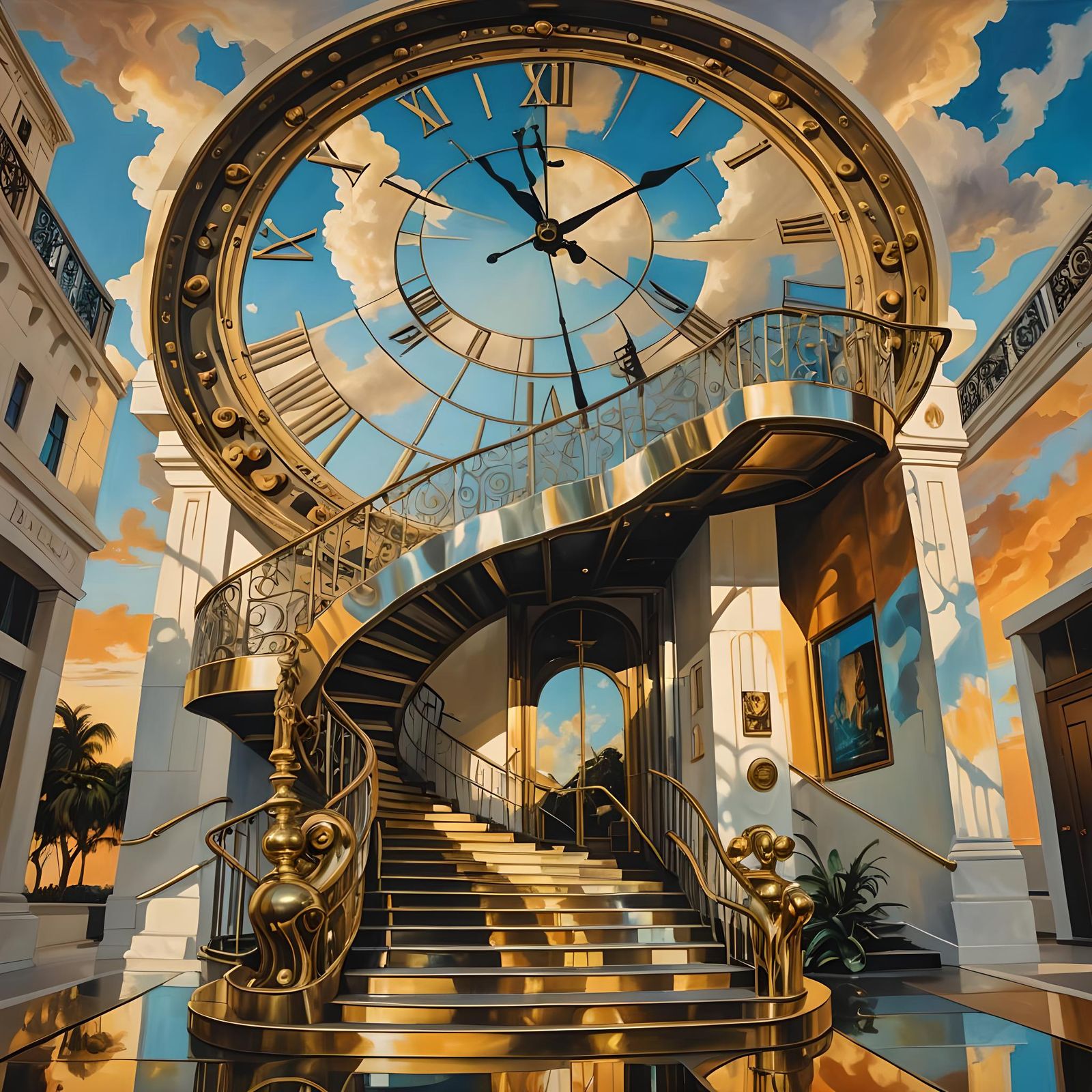 Art Deco Museum with Surrealist Sculptures