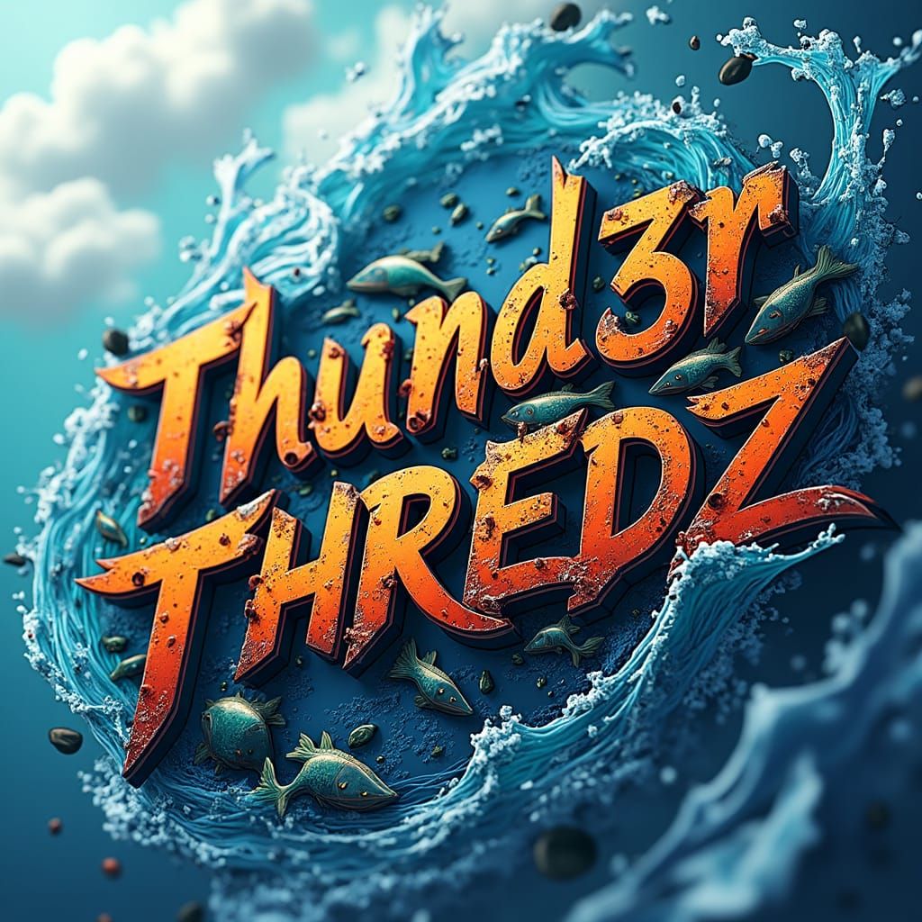 Thund3r Thredz Logo in Anime-Inspired 3D Art