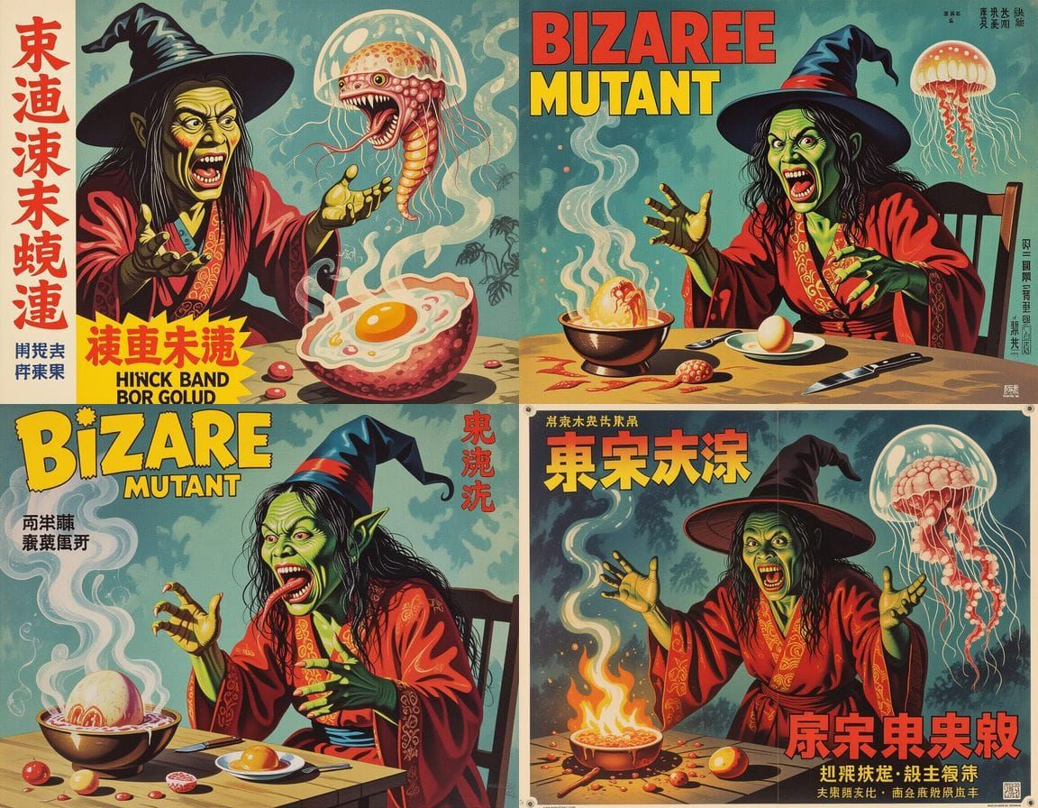 Bizarre Mutant Witch Horror Movie Poster