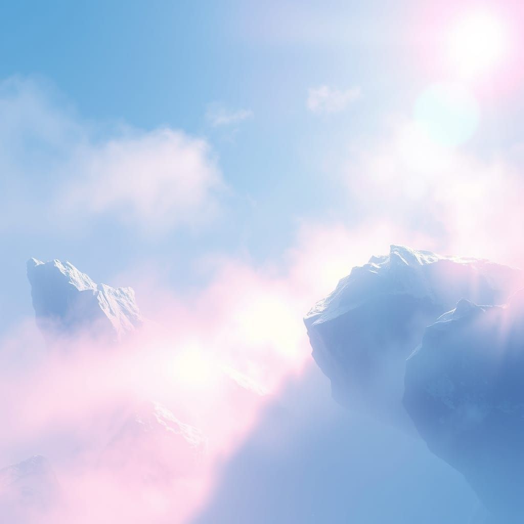 Misty Ice Steams in Warm Sunlight: Turner-esque