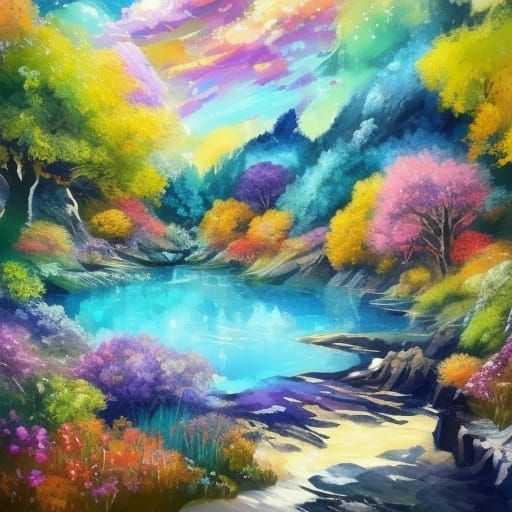 Rainbow Badger Enjoys Martini by Poolside