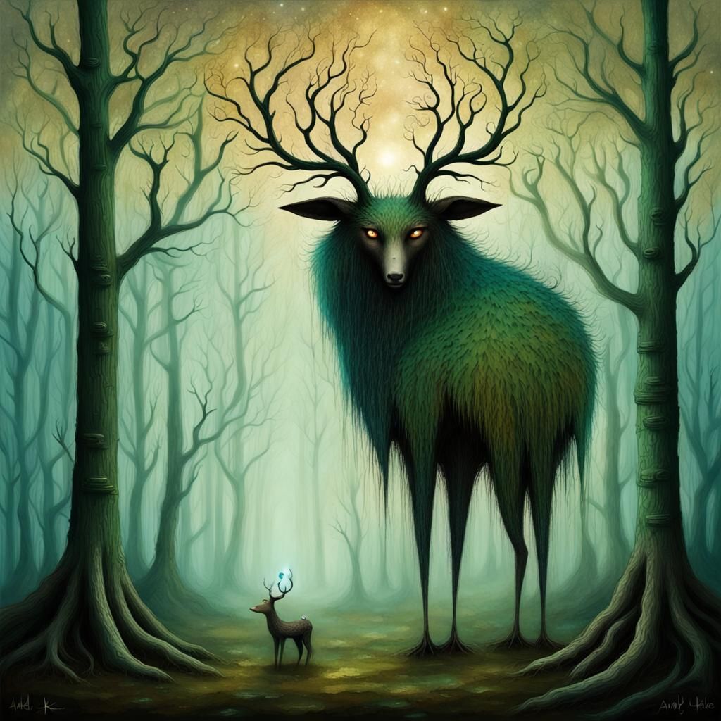 Eldritch Forest Spirit Emerges From Mist