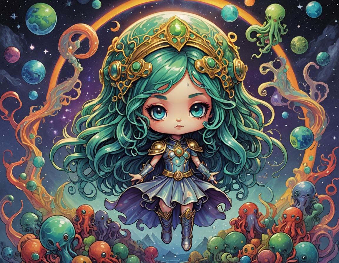 Spectrolite Opalescent Psychedelic Beautiful Chibi Superhero...