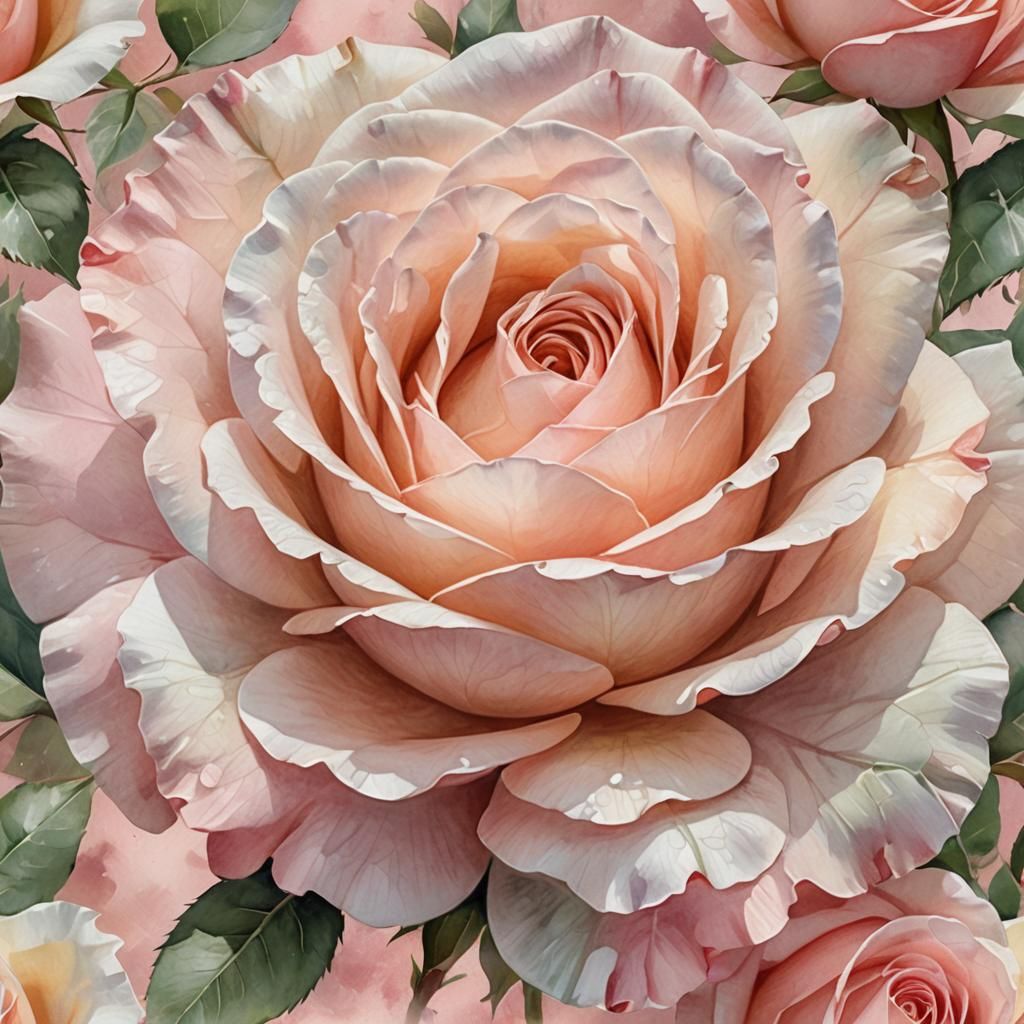 Delicate Watercolor Rose with Cursive Script