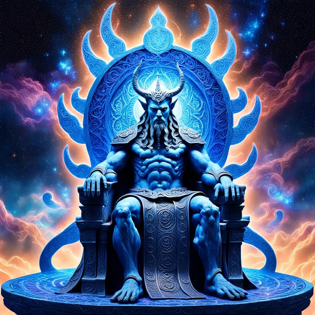 God Contemplates a Vision in a Psychedelic Heaven