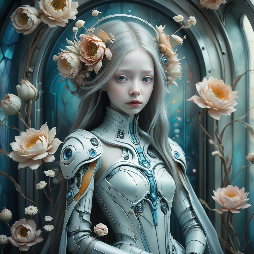 Futuristic Woman Portrait with Painterly Details
