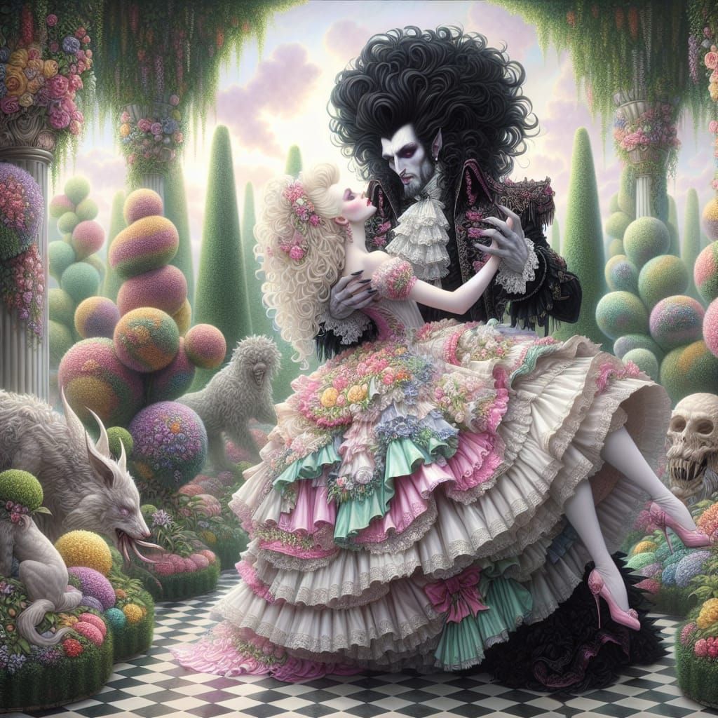 Pastel Garden with Vampire King and Maid