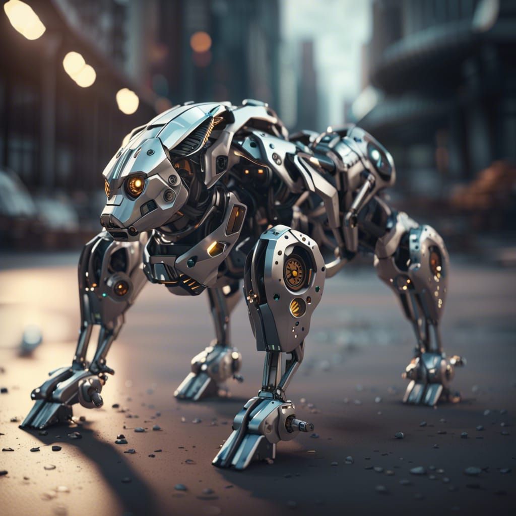 Futuristic Robot Dog with Intricate Mech Details
