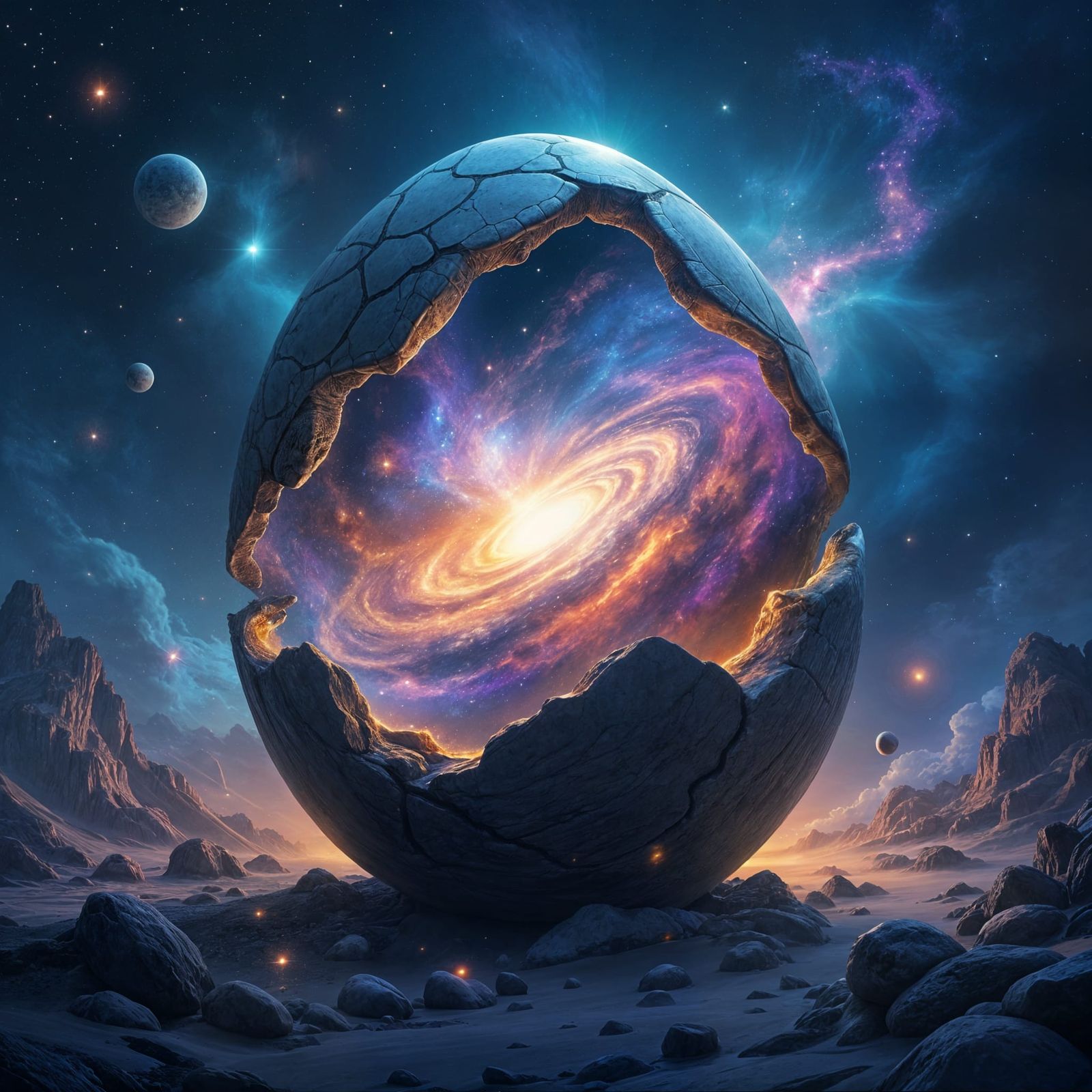 Ancient Turtle Egg Reveals Swirling Nebula Within