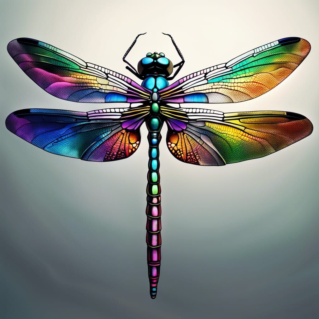 Iridescent Dragonfly in Flight: Hyperrealistic Image