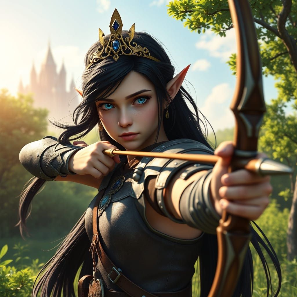 Surreal Warrior Princess in Emerald Woods