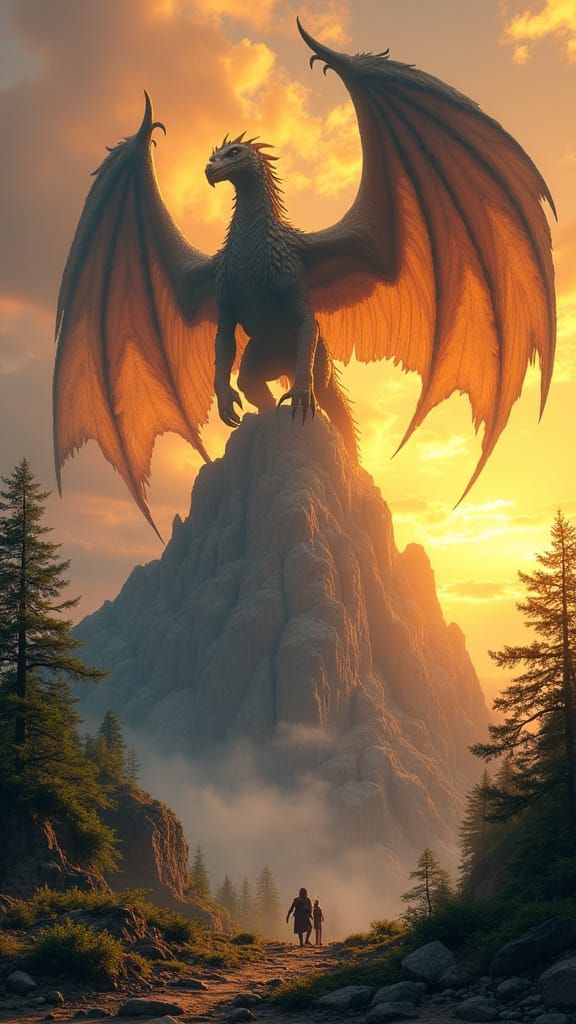 Majestic Monster Rises Above the Mountain Peaks