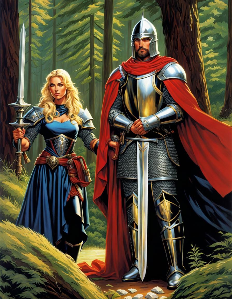 Fantasy Mage and Knight Illustration in 4K