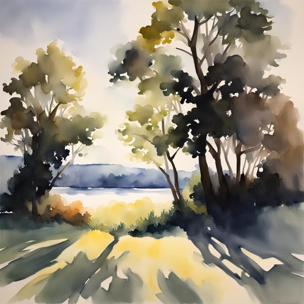 Dancing Shadows of Soft Sunlight Through the Trees