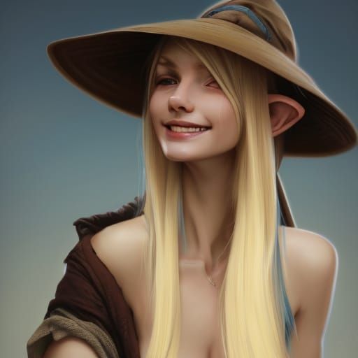 Desert Elf Portrait in Hyperdetailed Style