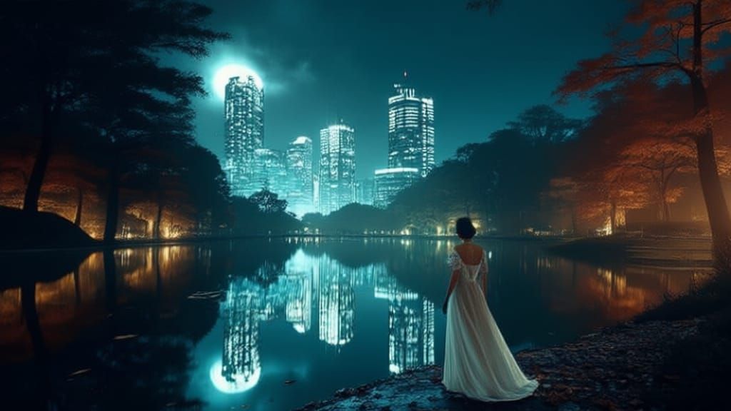 Master of Illusions: Dark Fissure Through Rose-Gray Gradient