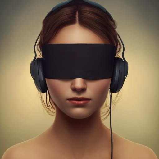 Woman with Blindfold: Hyperdetailed Digital Portrait