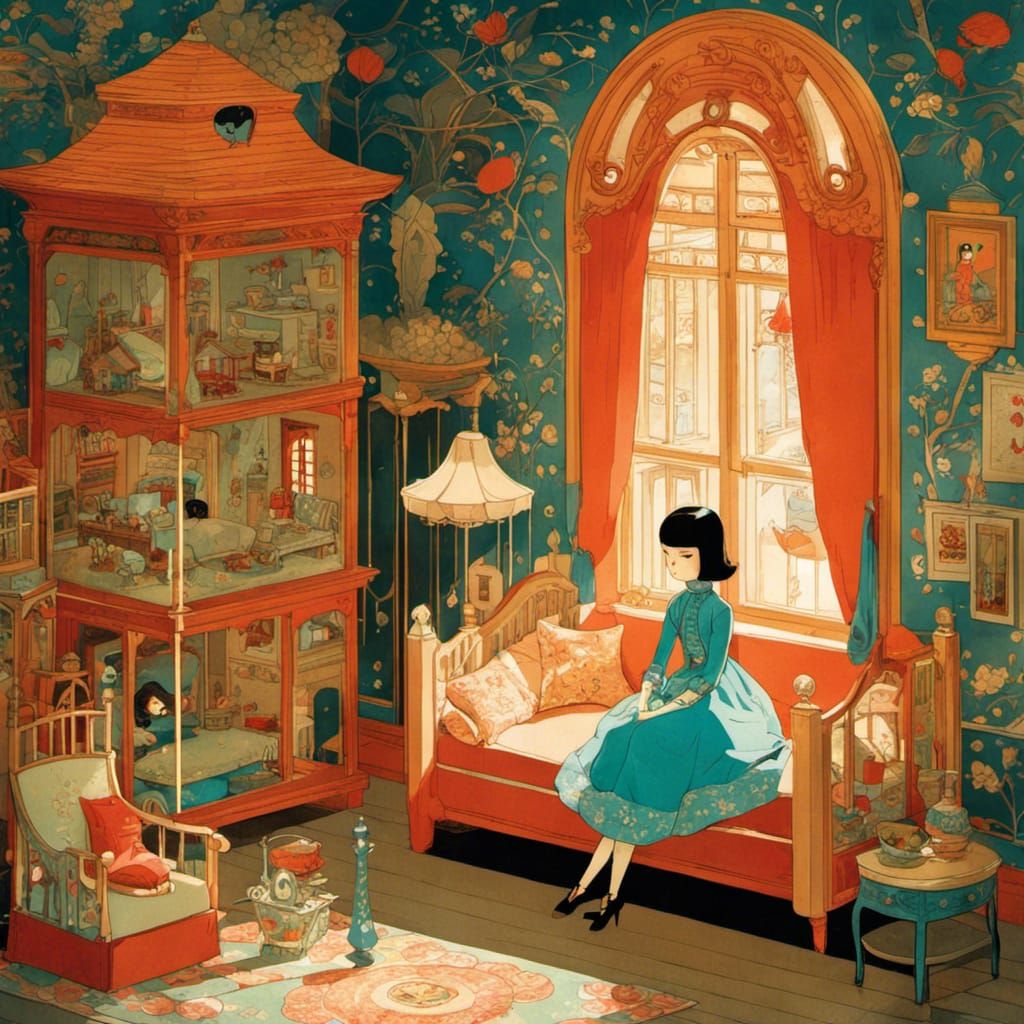 Doll in Dollhouse: Illustrative Art Style