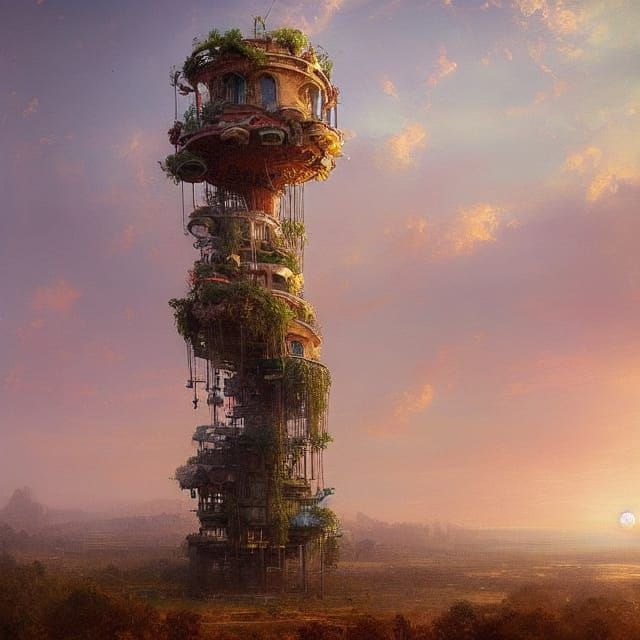 Living Tower: Art Nouveau Rococo Architecture