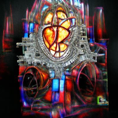 Sacred Heart Labyrinth: Steampunk Astral Illustration