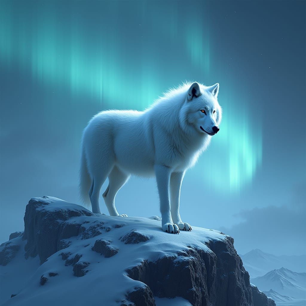 Majestic Plutonian Wolf in Surreal Digital Art