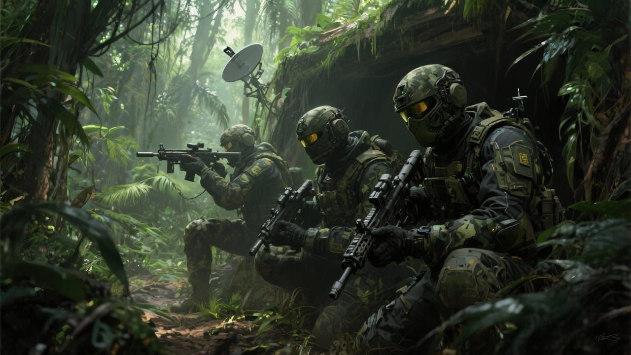 Special Forces Secure Satellite Link in Jungle Hideout