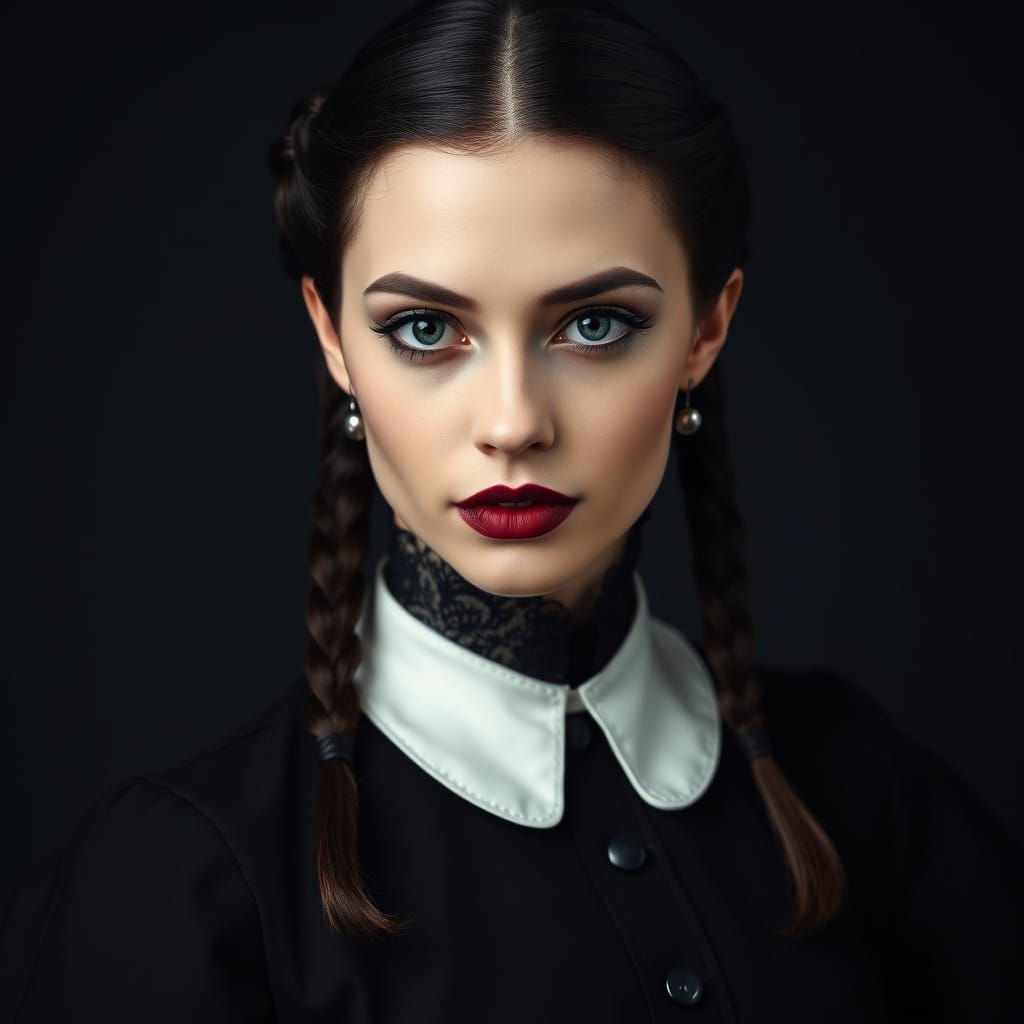 Victorian Woman Portrait in Dark, Moody Style