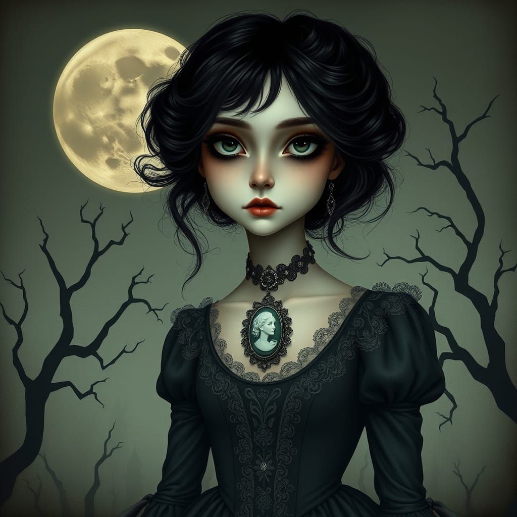 Ethereal Victorian Vampire in Whimsical Twilight