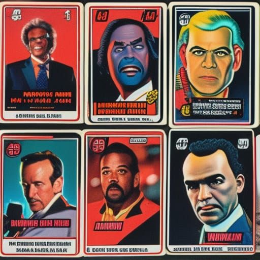 Grotesque Illustrated Trading Cards from the 1980s