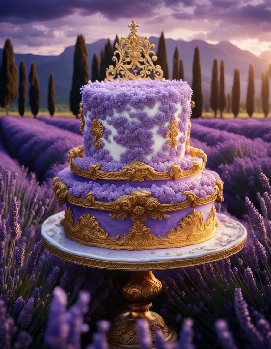 Lavender Cake in Baroque Renaissance Style
