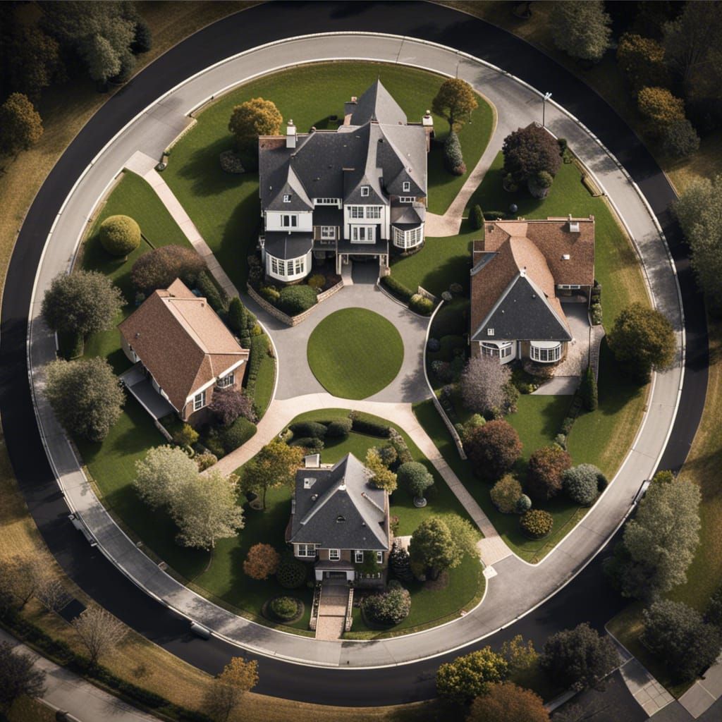 Eerie Haunted Suburbia in Jugendstil Style