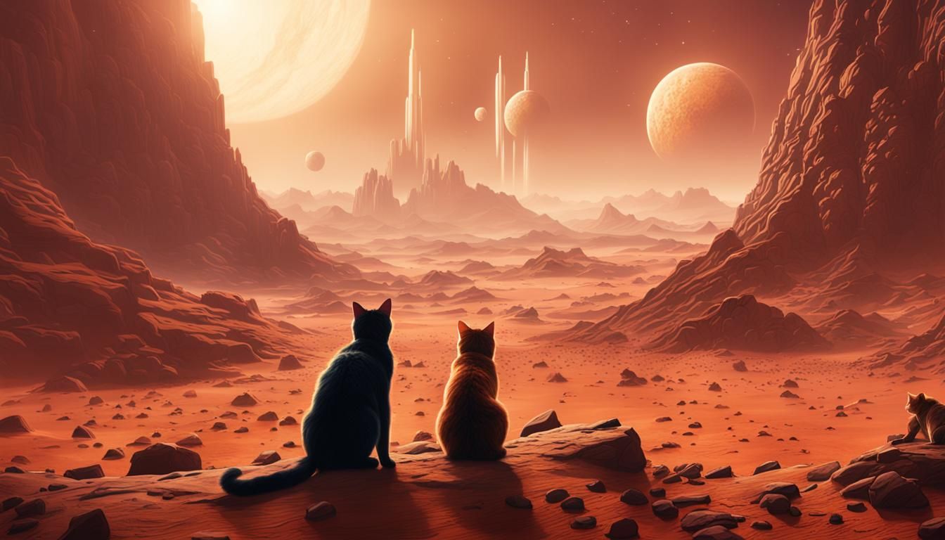 Cats on Mars: Detailed Fantasy Concept Art