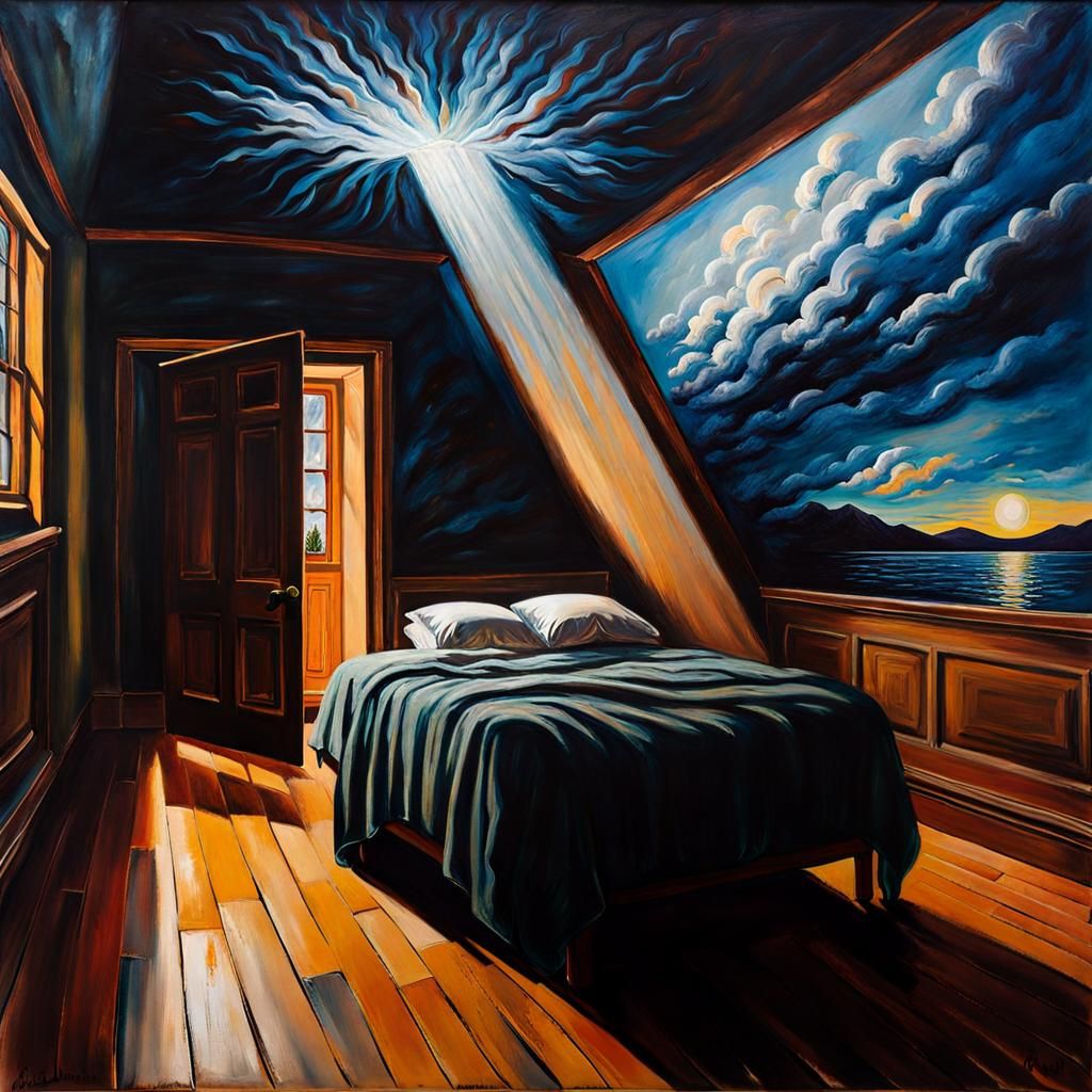 Haunted Attic in Abstract Expressionist Style