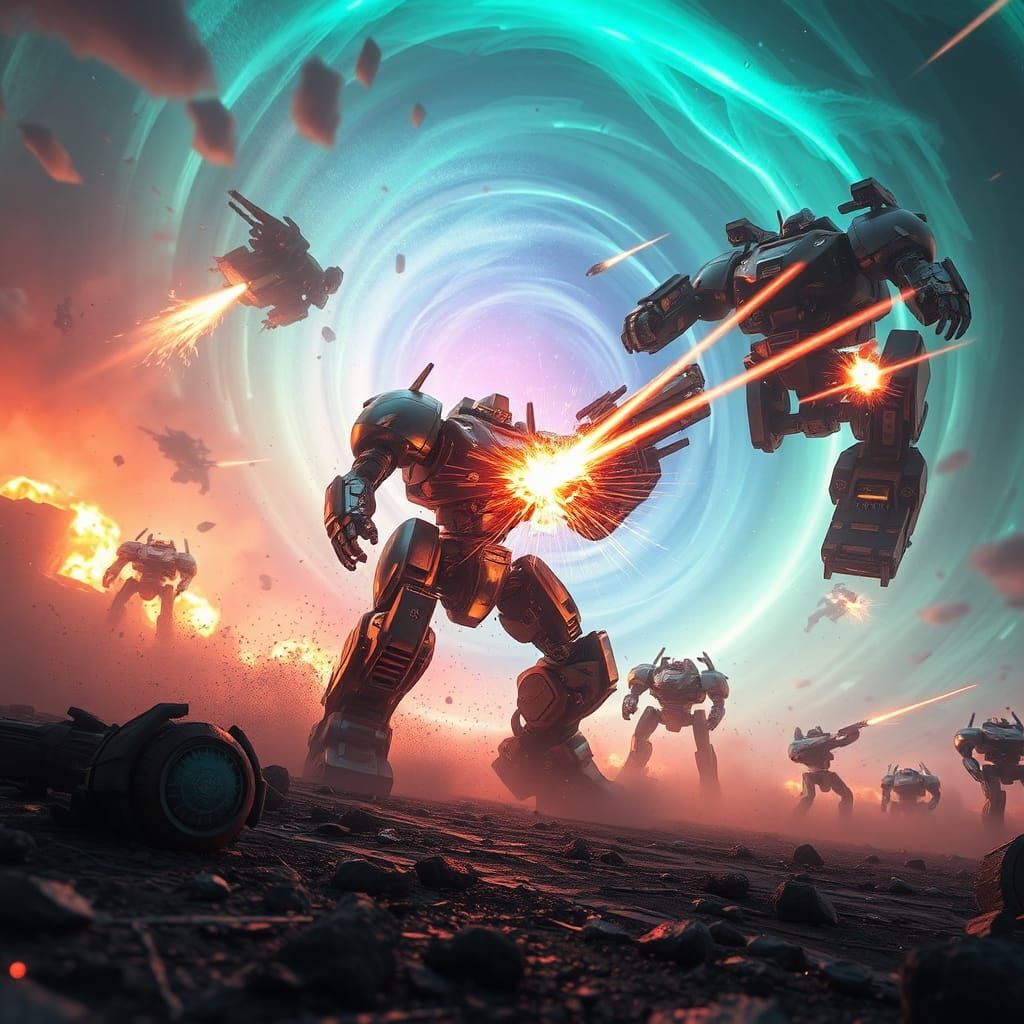 Epic Mecha Battle on Alien Planet in 8K