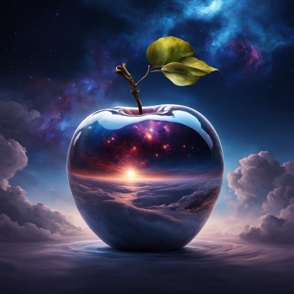 Galactic Harvests in Vibrant Surrealist Style