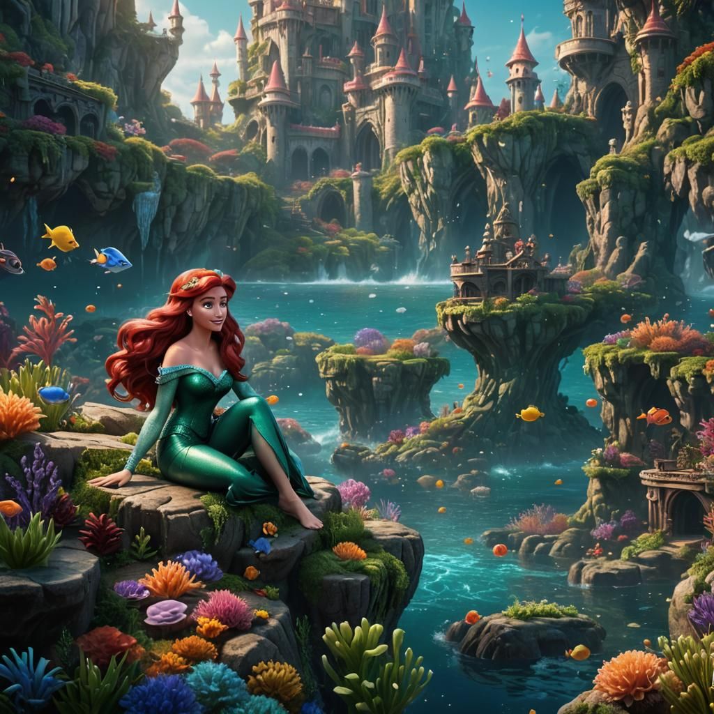 Princess Ariel Detailed Matte Painting