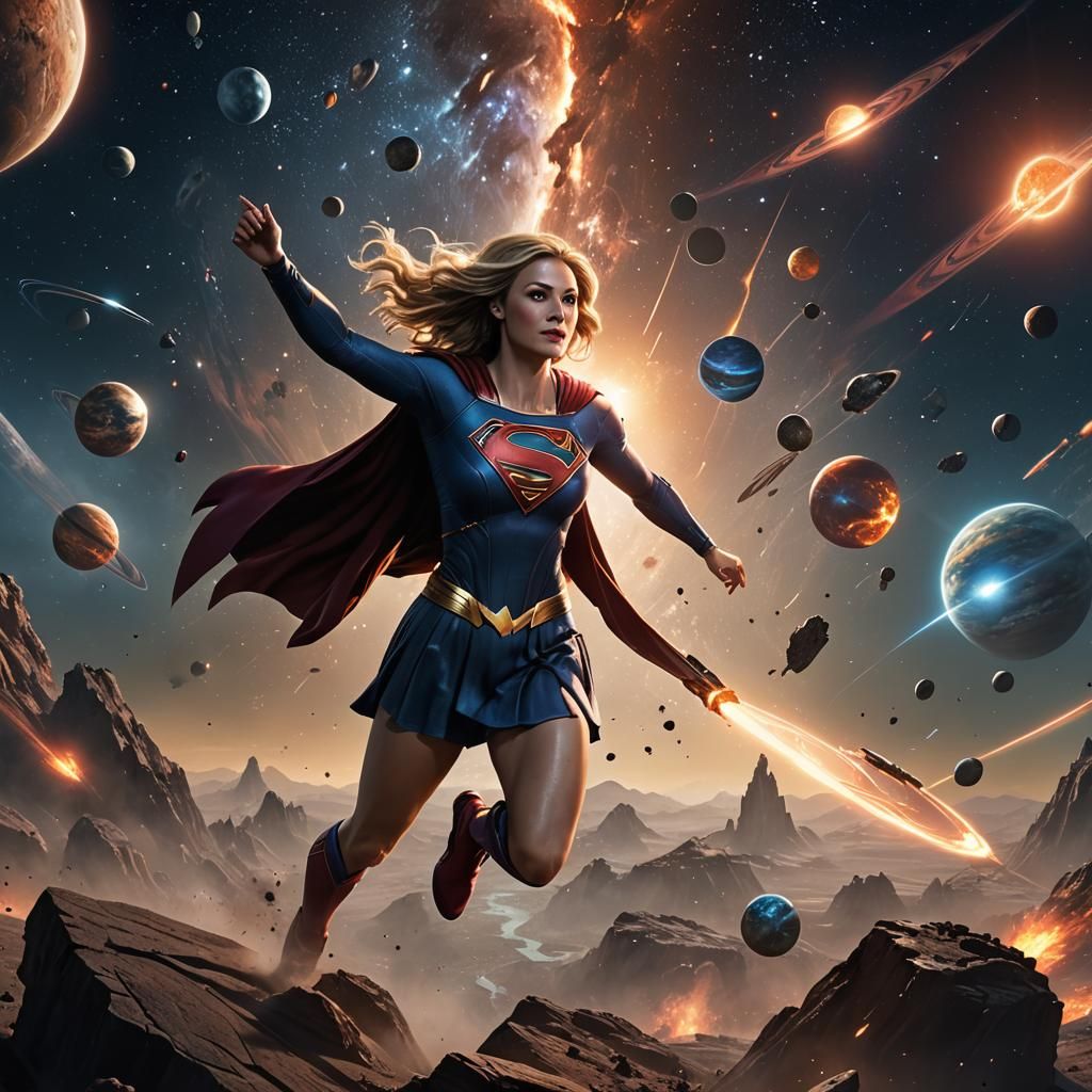 Supergirl's Space Adventure: A Digital Matte Painting