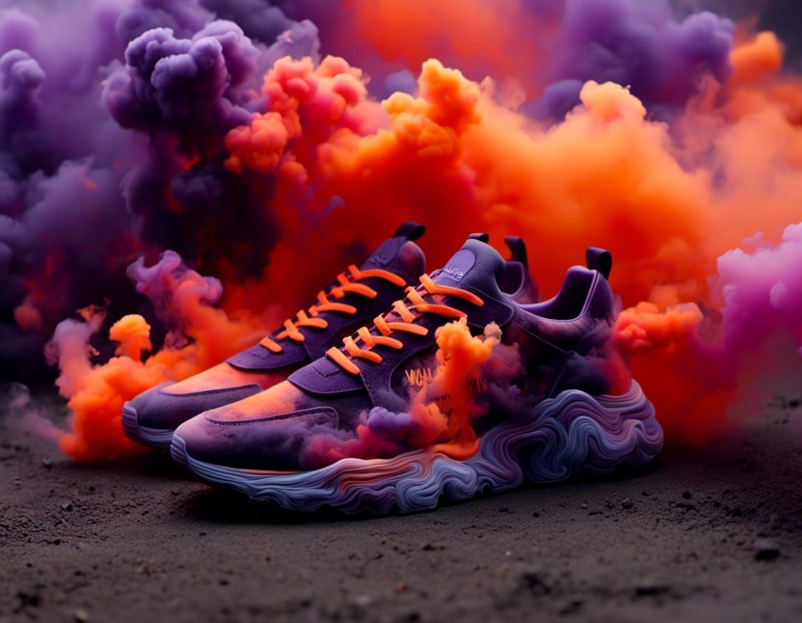 Designer Sneakers Made of Colored Smoke