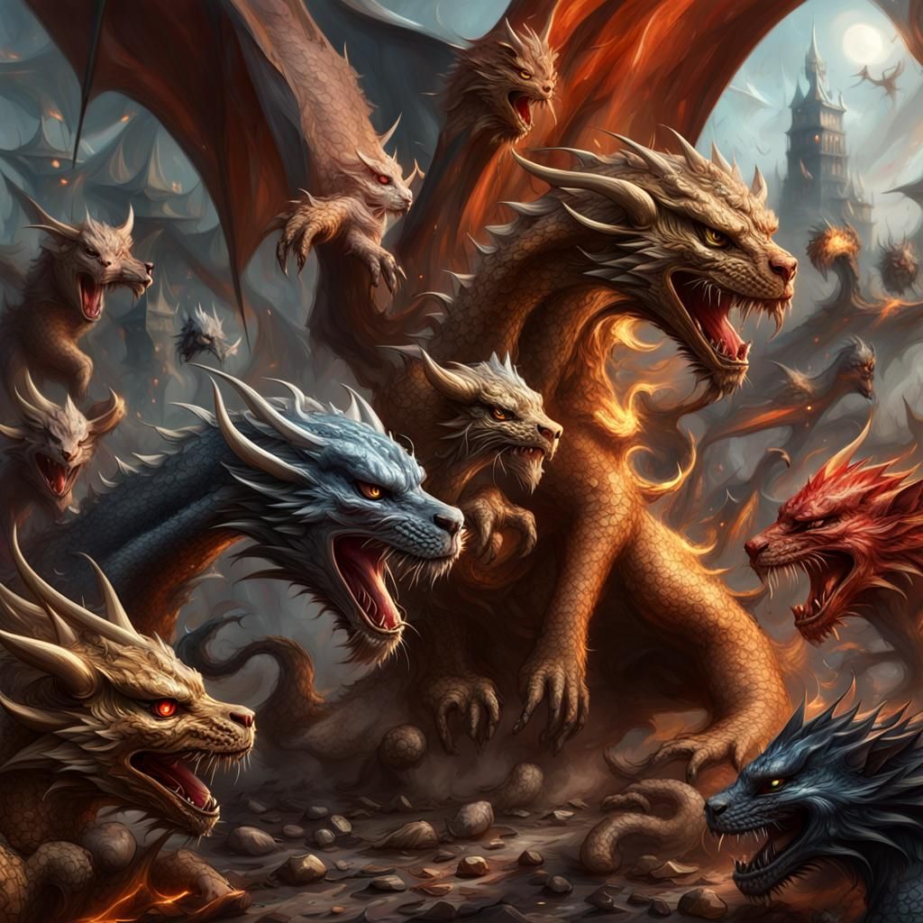Cats Versus Dragons: An Epic Dark Fantasy Battle