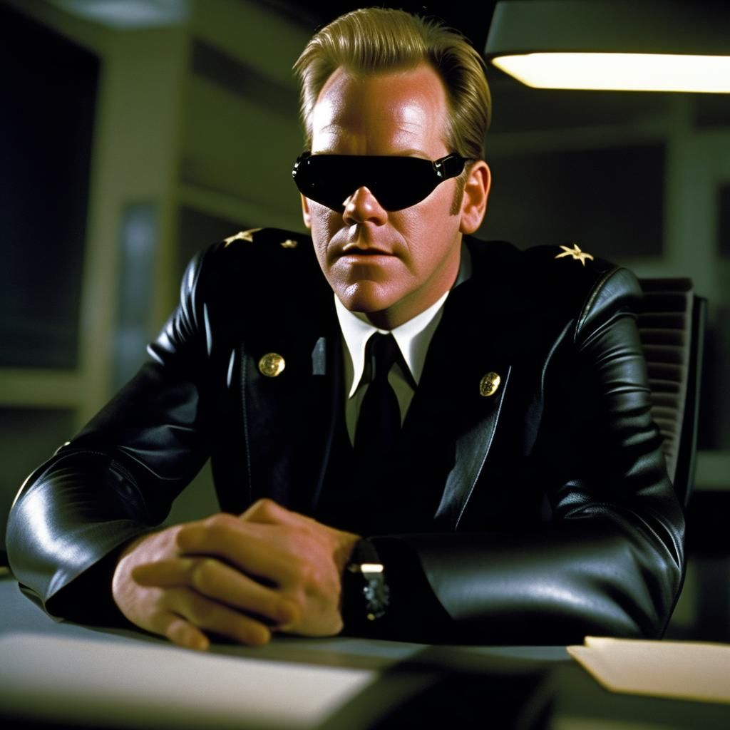 Kiefer Sutherland as Wesker in 3D Game Cinematic Style