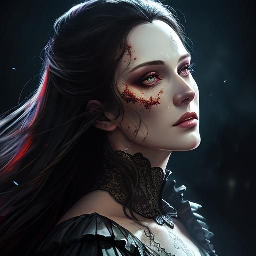 Phantom of the Opera Embrace: Hyperrealistic Splash Art