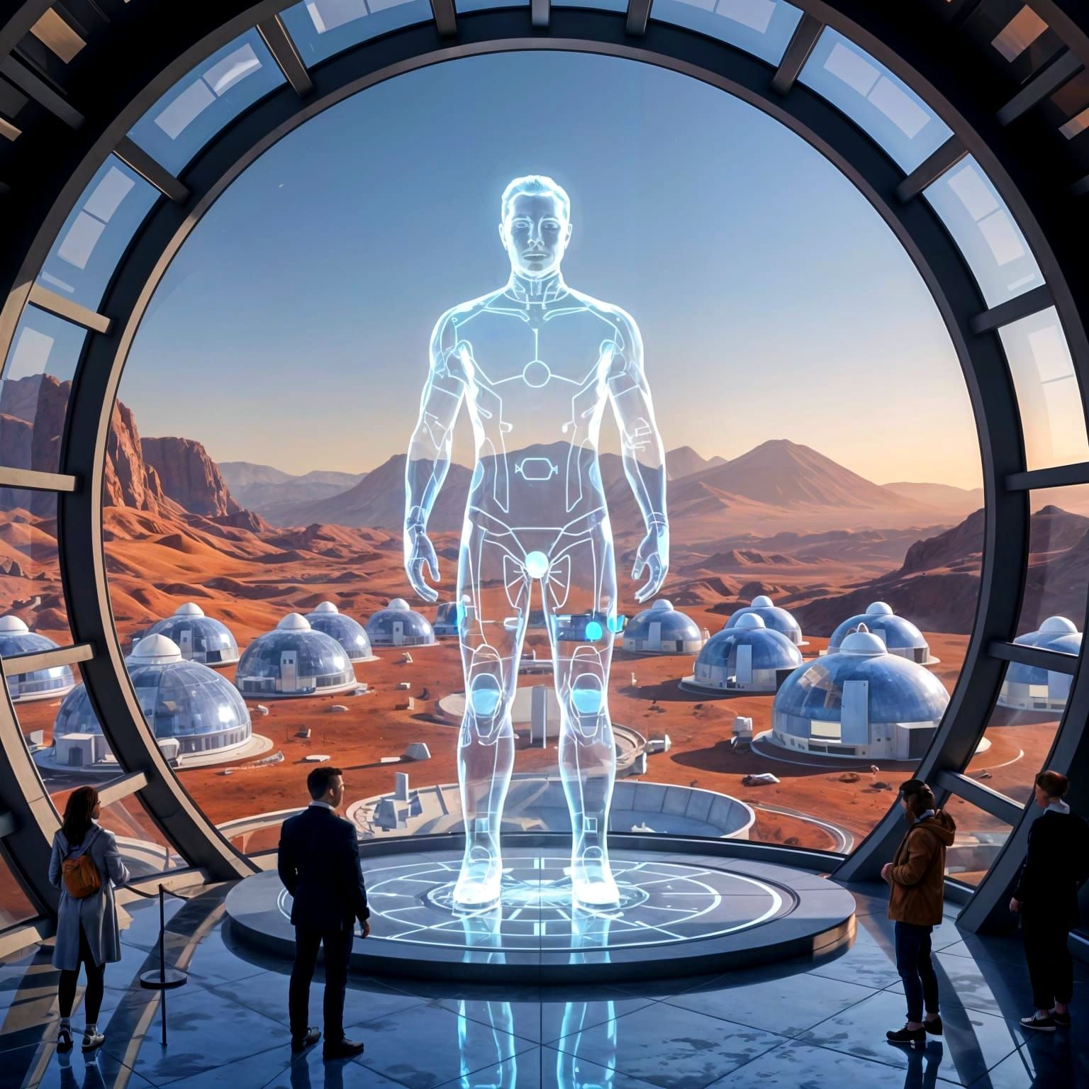 Elon Musk Hologram Greets Visitors on Terraformed Mars